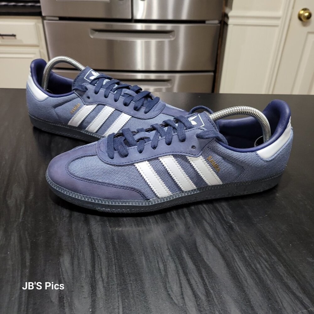 Adidas Samba Originals Men's OG Preloved Ink Halo Blue Indigo ID1454 - Picture 3 of 14